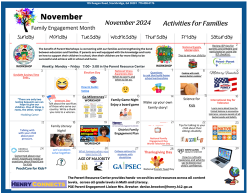 2024 Family Engagement Calendar